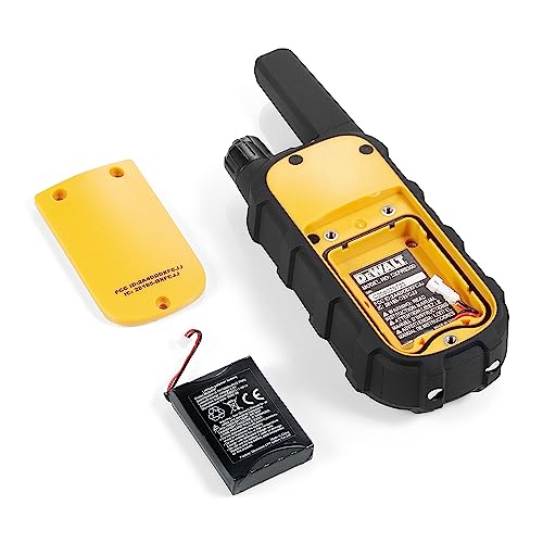 DEWALT DXFRS800 FRS Walkie Talkies Long Range 2 Way Radio, 2 Watt, Waterproof & Rechargeable, 2 Pack