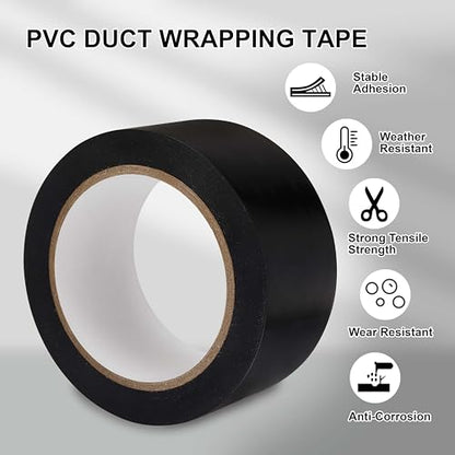 Corrosion Protection Pipe Tape for Drain Pipe, Metal & Electrical Piping Weatherproof PVC Pipe Wrap Insulation Tape for Outdoor, Underground Pipe Duct Anti-Corrosion & Protection, 1.88 IN X 36 Yds