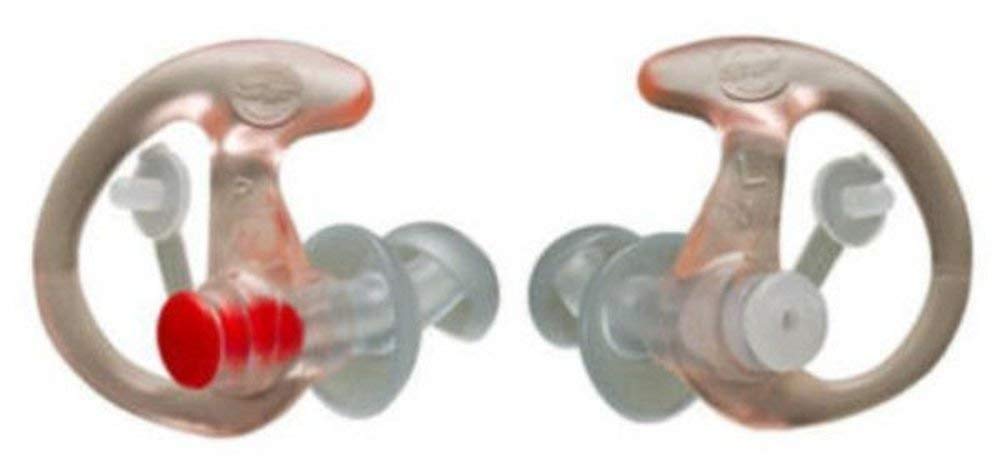 SureFire EP3 Sonic Defenders filtered Earplugs, double flanged design, reusable, Clear, Medium