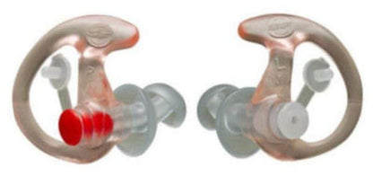 SureFire EP3 Sonic Defenders filtered Earplugs, double flanged design, reusable, Clear, Medium
