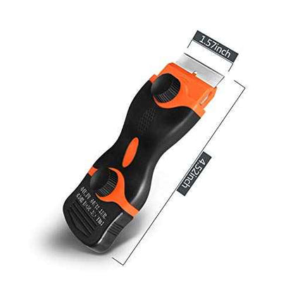 Razor Blade Scraper, Double Edge Razor Scraper Remover Tool with 30 Pcs Razor Blades for Labels Stickers Decals Removal Auto Window Tint Vinyl Tool Application (2 Pack)
