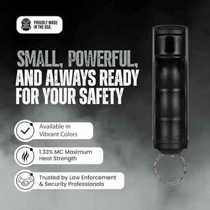 Police Magnum Keychain Pepper Spray Flip Top Safety 3 Pack 1/2oz- Maximum Heat Strength OC with Dye- Tactical Small Compact Case- for Women & Men's Self Defense- Made in The USA