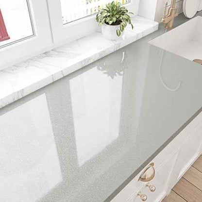 Glossy Grey Contact Paper for Cabinets Desk Liners Peel and Stick Countertops Shiny Grey Wallpaper Self Adhesive Glitter Contact Paper Waterproof Wallpaper for Bathroom Walls Vinyl Film