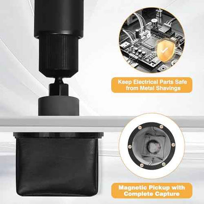 Electrical Dirt Bag - Strong Magnetic Metal Shaving Catcher for Use with Carbide Panel Hole Saws, Round Drilling Catcher Bag for Electrical Panels