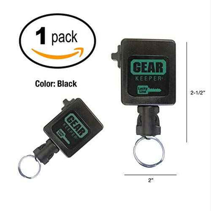Lucky Line HIGH Force Gear Keeper, Industrial Strength Key Retractor with 42" Kevlar Cord, Clip-On, 1 per Pack (47301), Black, HIGH Force - Holds 15-28 Keys or 12 oz