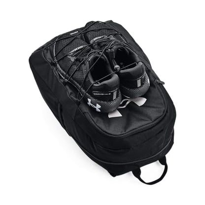 Under Armour Unisex-Adult Hustle Sport Backpack , Black (001)/Silver , One Size Fits All