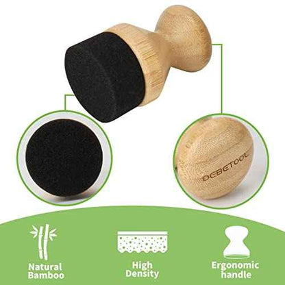 2Pack Cutting Board Oil Wax Applicator for Food Grade Mineral Oil Board - Natural Bamboo Applicator for Cutting Boards£¬Wooden Spatula£¬Spoon and Other Utensils