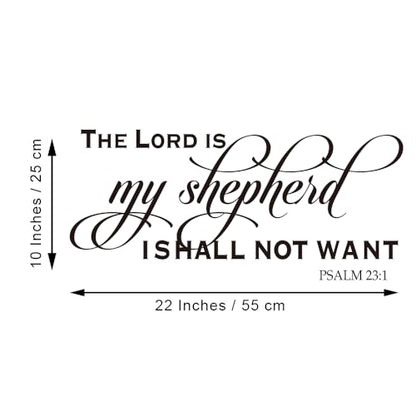 The Lord is My Shepherd ISHALL NOT Want - Psalm 23:1 -Carved Letters Christian Quotes Wall Decal Religious Motto Bible Verse Art Letters Home D?cor