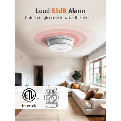 Jemay Smoke Detector Combination Smoke & Carbon Monoxide Alarm, 10-Year Battery Powered CO Detectors with Test & Silence Button, Bilingual Voice Alerts,UL 217-9th CO Fire Alarm Combo for Home,1 Pack