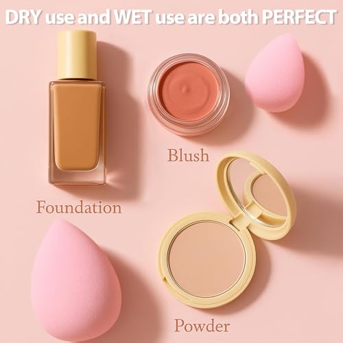 Makeup Sponge Set Foonbe Blender Sponges 7 Pcs for Liquid, Cream, and Powder, Latex Free, Multi colored Beauty Sponges with 1 Mini Sponge, Vegan & Cruelty-Free
