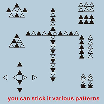 64PCS Vinyl Triangle Wall Decals, Removable Geometric Stickers for Kids Bedroom, Nursery or Living Room, Solid Hollow Tribal Pattern Easy Peel and Stick Decor AM162 (Black)