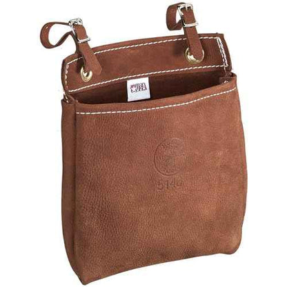Klein Tools 5146 Tool Bag, Leather Tool Pouch with Adjustable Belt Straps, Durable All-Purpose Electrician Bag Measures 9 x 3 x 8-Inch