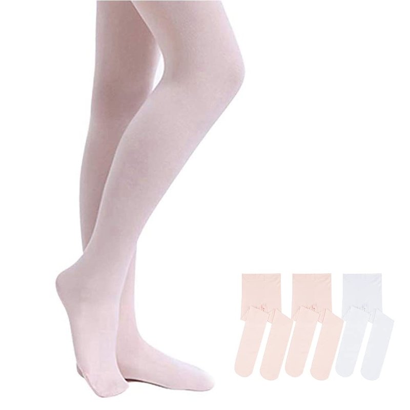 Stelle Girls' Ultra Soft Pro Dance Tight/Ballet Footed Tight(Toddler/Little Kid/Big Kid),2BP+WT,XL