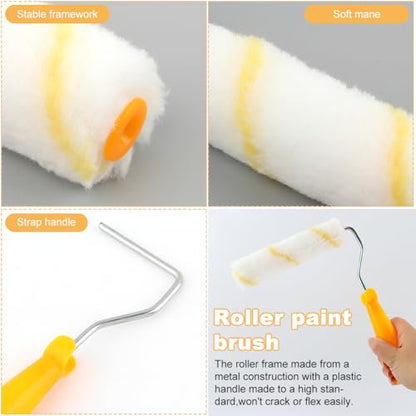 10pcs Paint Roller Covers, 6-inch Nap Shedless Microfiber Roller Cover, House Painting Supplies for Graining Knurling Furniture Cabinets Art Supplies DIY