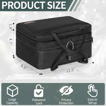 Lockable Toy Storage Organizer Case for Women and Men, Lock Box Travel Bag, Reusable Toy Organizer Case, Double Layer