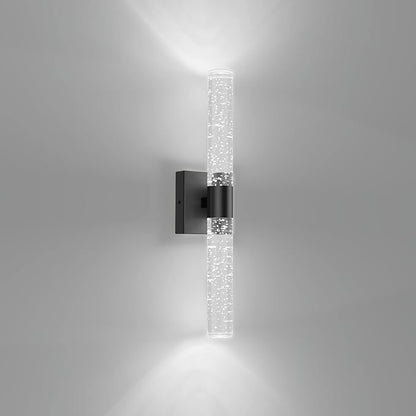 Tipace Black LED Crystal Bathroom Vanity Light Fixtures,Modern Wall Sconces Bubble Glass Wall Lights,6000K Wall Lamp for Bathroom,Living Room, Bedroom,Hallway
