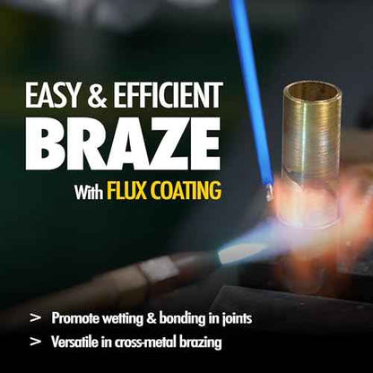 20 Sticks Flux Coated Brazing Rods Bcup-5 15% Silver Solder Phos Copper Brazing Alloys Flat Welding Rods Industry 1/16" x 18" for Air Conditioning Refrigerator Cold Storage HVAC Units