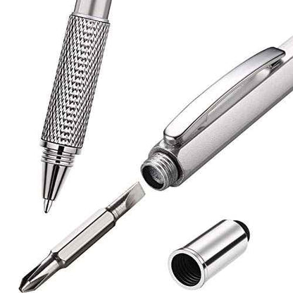 Zhanmai 8 Pcs Gift Pen for Men 6 in 1 Multitool Pen with Ruler Level Refills Screwdriver Stylus for Dad Boyfriend Husband Birthday Christmas Gift(Gold, Black, Silver, Yellow, Red, Green, Blue, Gray)