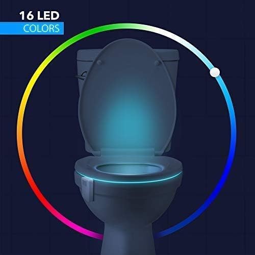 Chunace 3 Pack Toilet Night Lights with Motion Activated Sensor, 16 Colors LED Nightlight Inside Bowl, Cool Stuff for Bathroom Accessories Decor, Unique & Funny Housewarming Gadgets for Men/Kids 2025