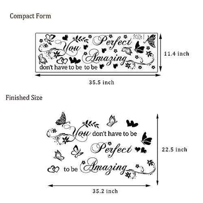 Inspirational Vinyl Wall Decals Quotes Stickers for Bedroom, Living Room, Home Decor - Teen Dorm Room Decal (Black)