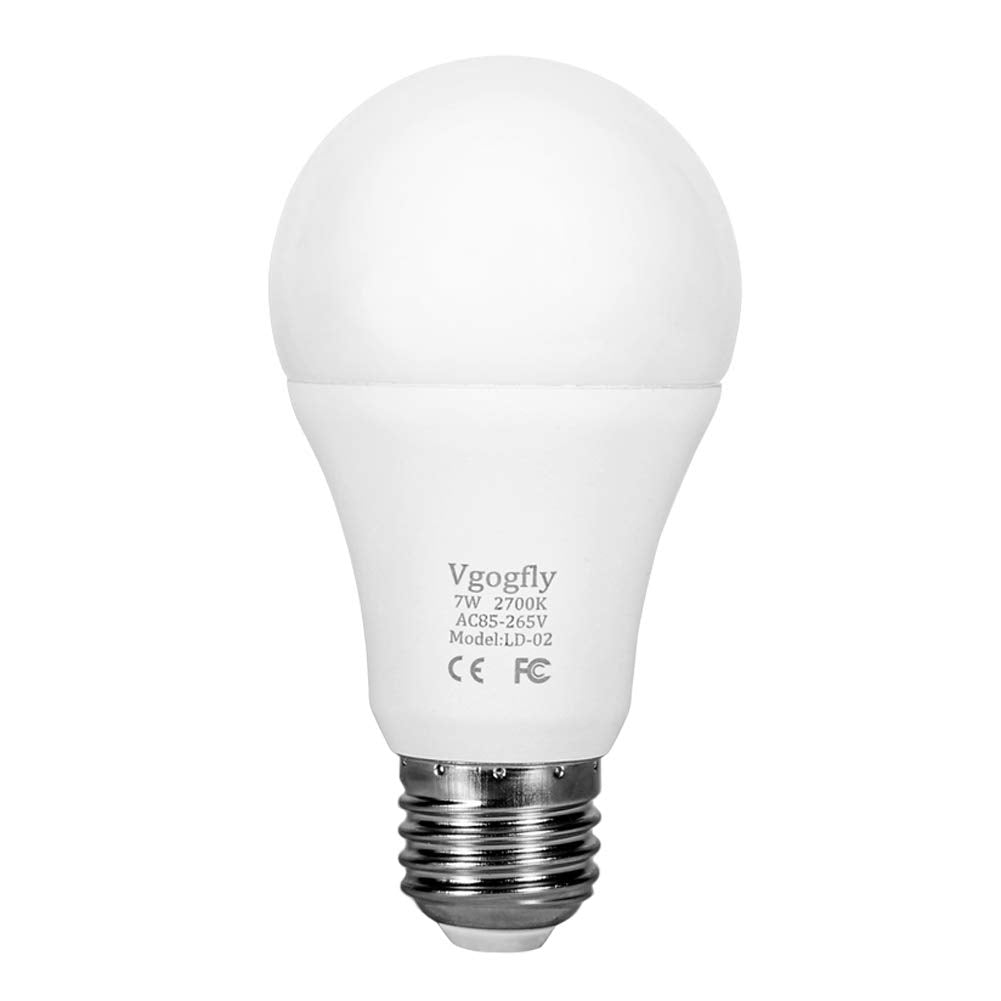 Sensor Lights Bulb Dusk to Dawn LED Light Bulbs Smart Lighting Lamp 7W E26/E27 Automatic On/Off, Indoor/Outdoor Yard Porch Patio Garage Garden (Warm White, 2 Pack)