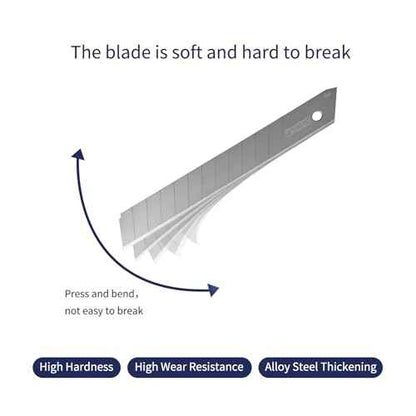 Tools 9mm Utility Knife Replacement Blades,60 Degree Snap Off SK4 Steel Blades for Retractable Cutting Knives, Hobby, Craft Knife, Box Cutter 50PCS