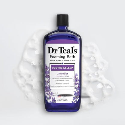 Dr Teal's Foaming Bath with Pure Epsom Salt, Relax & Relief with Eucalyptus & Spearmint, 34 fl oz (Pack of 2)