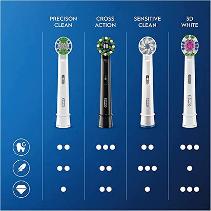Oral B Cross Action Electric Toothbrush Replacement Brush Heads Refill, 4Count