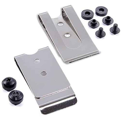 HolsterSmith Universal Metal Belt Clip - fits up to 2.0 inch Belts - Nickel & Black Finish ? with Mounting Hardware