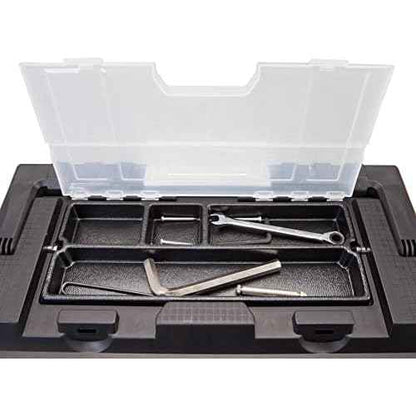 Torin 19-Inch Tool Box Storage Organizer Stainless Steel&Plastic Portable Toolbox with Long Handle and Removable Tray for Home Garage Workshop,A5519BB
