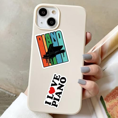 Piano Sticker Pack 32 pcs 5 Sheets Waterproof Vinyl Stickers Musical Instrument Decal for Water Bottles Laptop Skateboard Car Windows Gift for Adults Boys Girls
