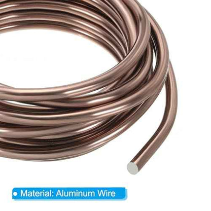 PATIKIL 6mm x 10.5ft Bonsai Training Wire, Aluminum Floral Wire Stems for Gardening, Brown