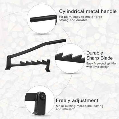Wood Splitter - Wall Mounted Log Splitter, Firewood Kindling Splitter, Portable Manual Fire Wood Kindling Splitter Firewood Cutter Heavy Duty Cracker for Home & Campsite (Including Gloves)
