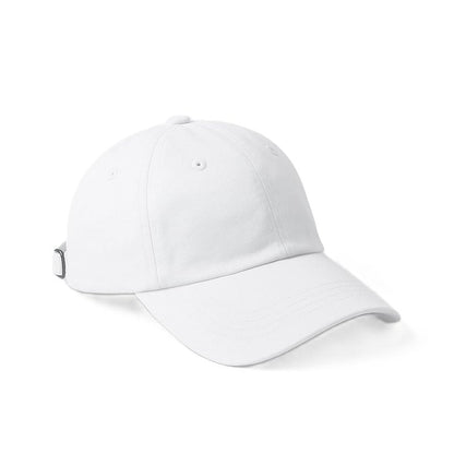 Baseball Cap Adjustable Size 100% Cotton Caps for Running Workouts & Outdoor Activities All Seasons (White -1pc)