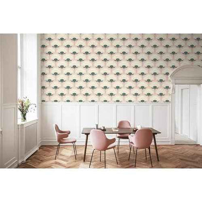CiCiwind 17.3"¡¿393.7" Wallpaper Peel and Stick Pink Boho Wall Paper Floral Removable Self Adhesive Wallpaper for Bathroom Bedroom Laundry Room Papel Tapiz para Pared Wall Covering