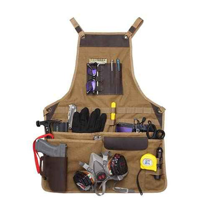 VIPERADE VAQ1 Mens Apron, Work Canvas Apron with Pockets Woodworking Aprons for Men