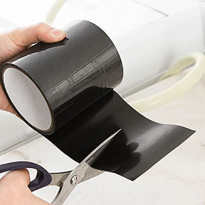 EORTA Strong Waterproof Tape Flexing Repair Tape Seal/Stop Leaks/Moistureproof Adhesive Tape for Car Pipes, Patch, Cracks, Water Tanks, Drums, 10X150 CM/4" X 59", Black