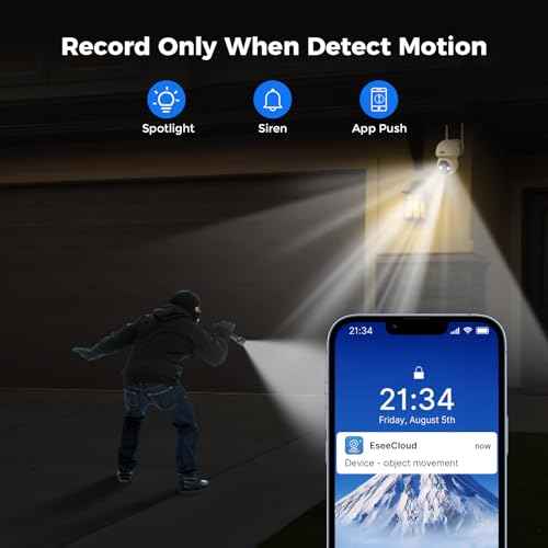 Hiseeu Solar Wireless Security Camera, 2.4G WiFi, Full HD Night Vision, Pan-Tilt Control, Smart Motion Detection, Two-Way Audio, IP66 Waterproof, 100% Wireless Camera Ideal for Home & Business