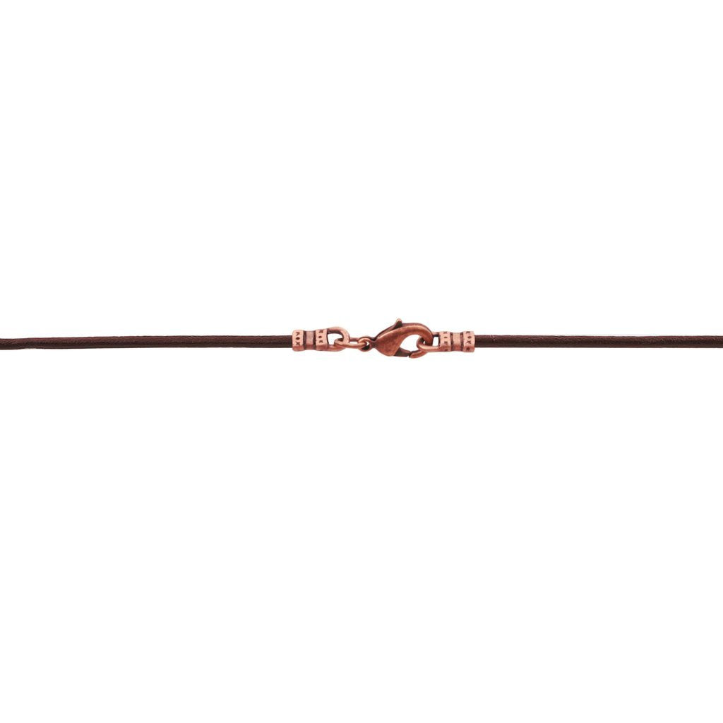 DragonWeave Antique Copper 1.8mm Fine Brown Leather Cord Necklace - 20 inches