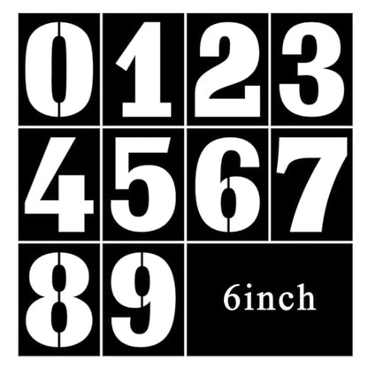 6 Inch Number Stencils Set, 0-9 Plastic Address Number Stencils Reusable Cake Digital Templates for Painting on Wall,Wood,Rock,Mailbox and DIY Art Projects