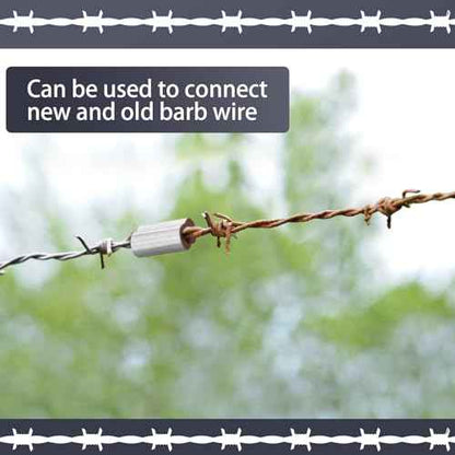 100 Pack Barbed Wire Crimp Sleeves Gritted Crimping Sleeve 2-3 Silver Provides Superior Wire Gripping Quick Splice in Line Strainer Loops for 12 1/2 Gauge