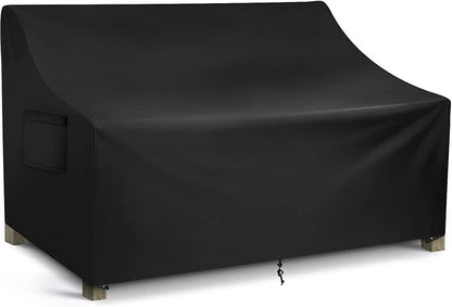 WLEAFJ Patio Sofa Cover Waterproof, Outdoor Loveseat Cover, Heavy Duty Outdoor Couch Cover, Large Lawn Patio Furniture Covers with Air Vent, 54’’ W x 37’’ D x 35’’ H