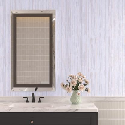VaryPaper 15.7''x78.7'' White Gold Grasscloth Peel and Stick Wallpaper Textured Contact Paper for Cabinets Waterproof Removable Self Adhesive Linen Grass Cloth Wallpaper for Bedroom Bathroom Walls