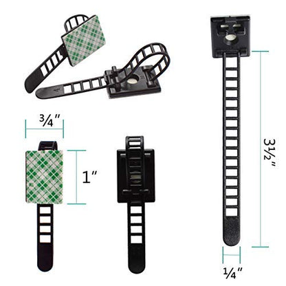 50 Pieces Cable Management Desk Wire Organizer Cable Ties Zip Ties Adhesive Cord Clips Cord Keeper Desk Wire Management