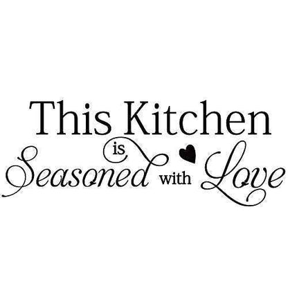 This Kitchen is Seasoned with Love Quotes Wall Stickers Kitchen Art Decorations Vinyl Home D?cor