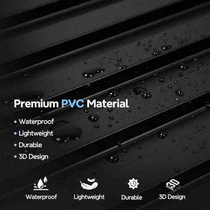 STICKGOO Slat Wall Panel, 3D Wall Panels for Interior Wall Decor PVC Fluted Textured Panel 12-Tile 19.7 x 19.7in - Black