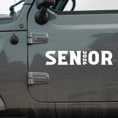Senior 2026 Decal, Modern Tall Block Letter Graduation Class Sticker, Waterproof Vinyl Car Bumper Laptop Window Decoration, High School College Graduate Gift 7 Inches