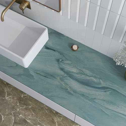 VaryPaper Matte Teal Blue Marble Contact Paper Peel and Stick Countertops for Kitchen Waterproof Marble Wallpaper Removable Self Adhesive Countertop Wallpaper Marble Vinyl for Desk Table 15.7''x78.7''