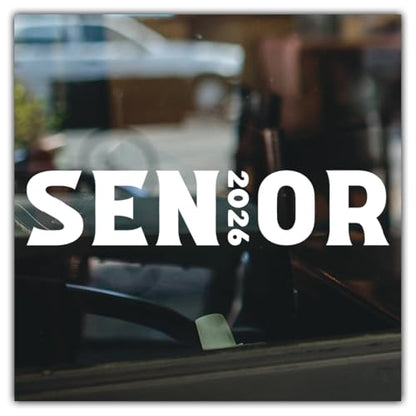 Senior 2026 Decal, Modern Tall Block Letter Graduation Class Sticker, Waterproof Vinyl Car Bumper Laptop Window Decoration, High School College Graduate Gift 7 Inches