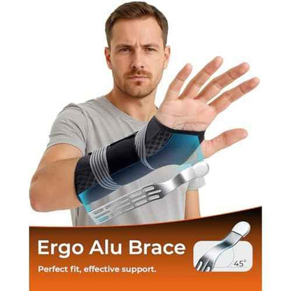 Carpal Tunnel Wrist Brace Night Support for Men Women, [Breathable Air Mesh] Wrist Splint for Tendonitis, Sprain, Arthritis, Medical-Grade Adjustment Rigid Hand Brace for Sleeping, Pain Relief, Work (Black, S/M, Left Hand)